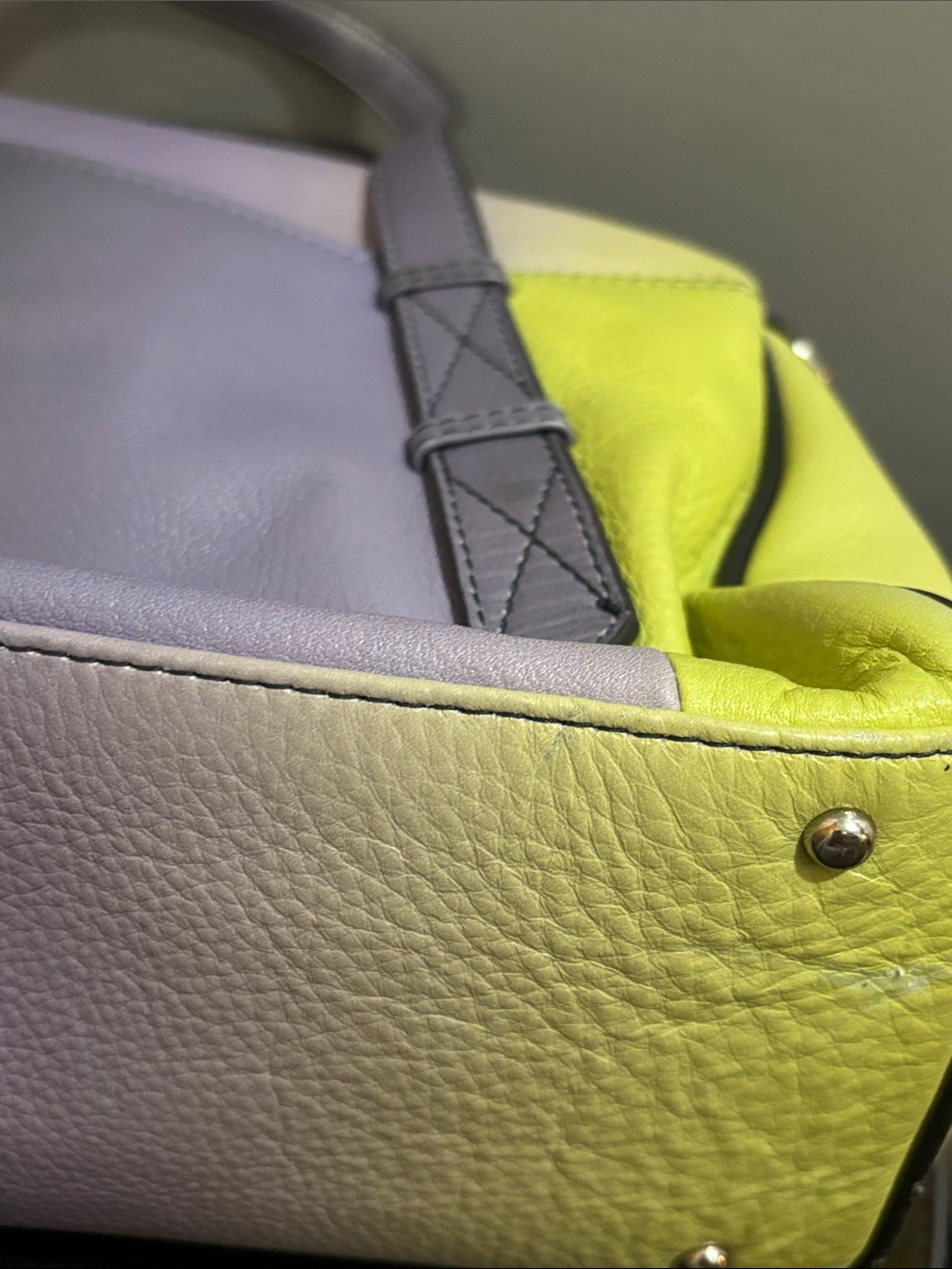 Aimee Kestenberg City Slicker Lavender-to-Gray Ombre Leather Satchel - Picture 7 of 11